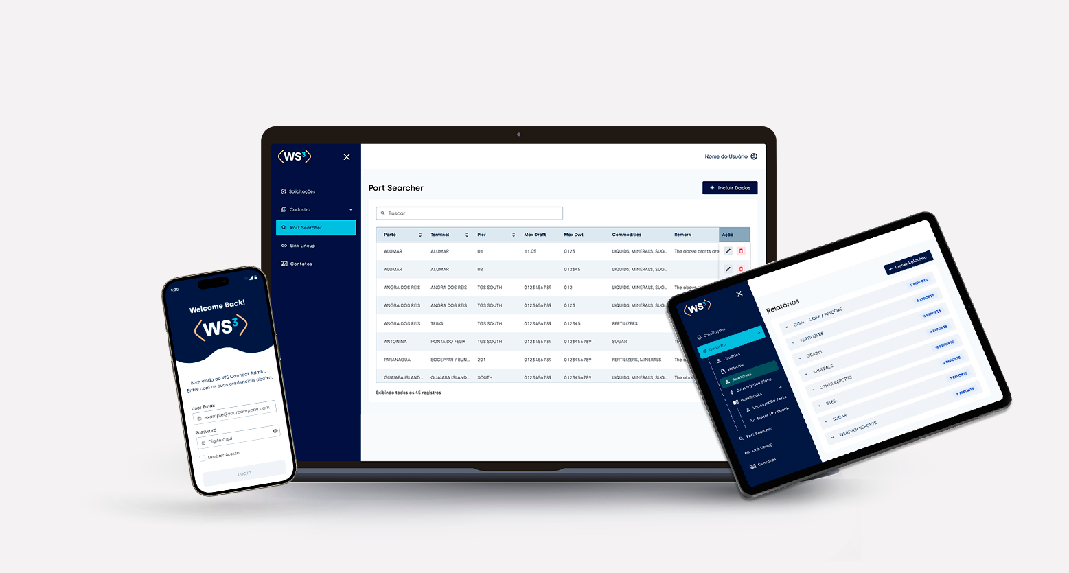 UX e desenvolvimento da plataforma web e mobile WS3 da Wilson Sons