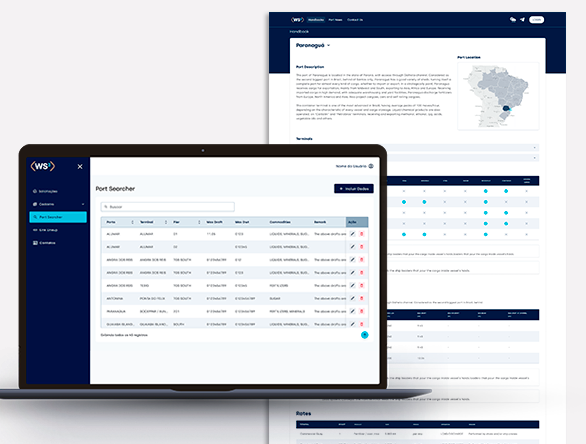 UX e desenvolvimento da plataforma web WS3 da Wilson Sons: handbook de porto com dados de localização e terminais